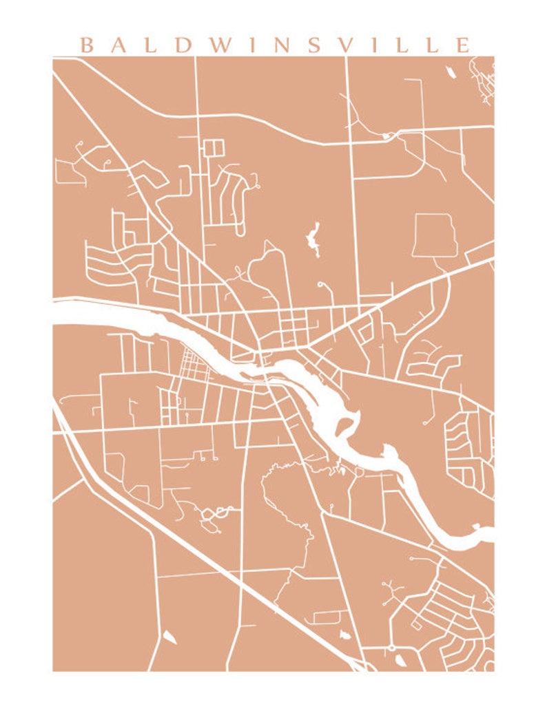 Baldwinsville NY Map Print Upstate New York Etsy