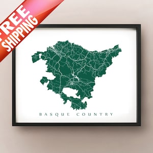 Baskenland, Spanje Kaart - Euskadi Art Print