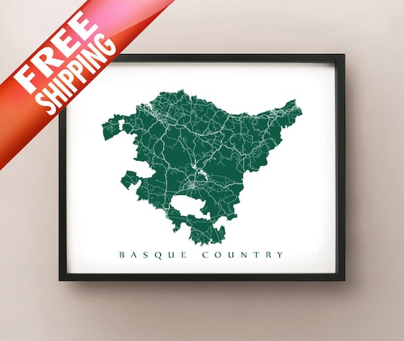 País Mapa de Euskadi Art Print - España