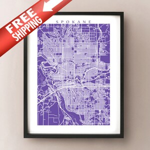 Spokane Carte Print - Washington Poster