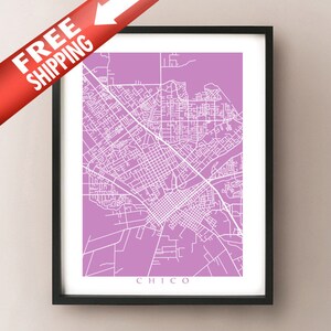 Impression de carte de Chico - Poster d'art de Californie