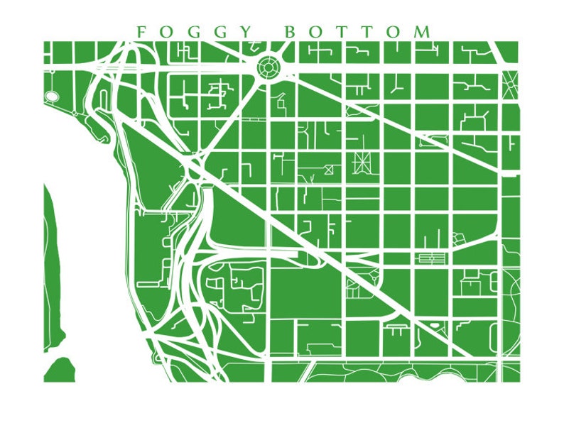 Foggy Bottom Washington DC Map Art Etsy