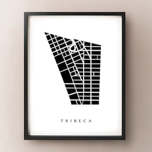 Carte TriBeCa - Manhattan, NYC Neighborhood Art Print