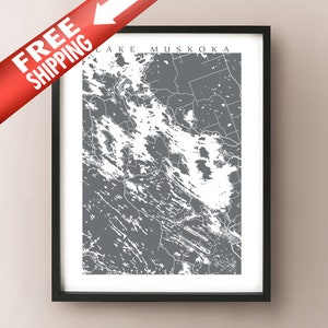 Lake Muskoka Map - Muskoka Ontario poster art