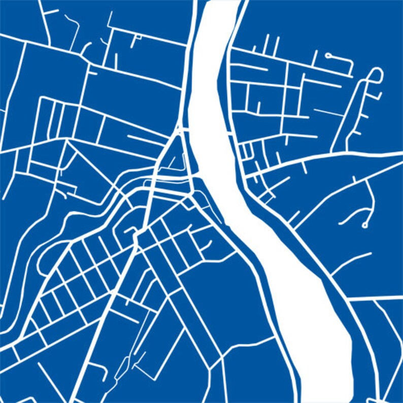 Gardiner ME Map Print Randolph Maine Etsy