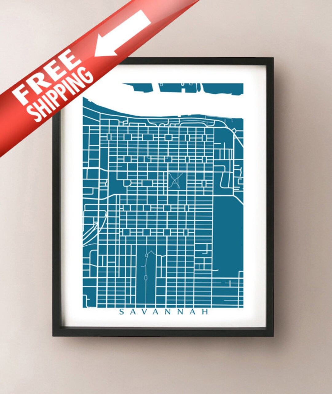 Savannah Map Print - Etsy