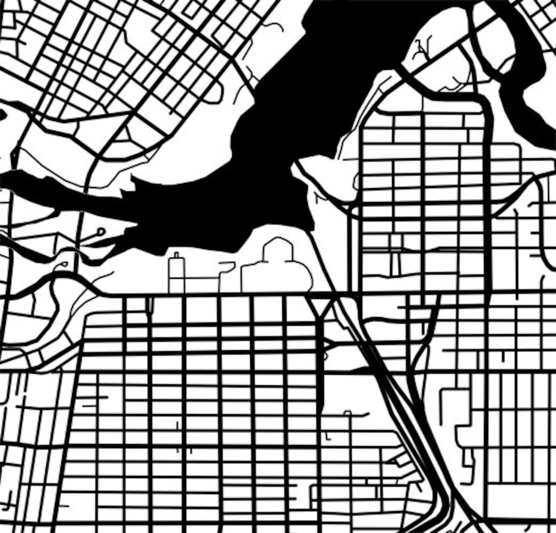 Ottawa Map Art Canada Wall Art Ontario Rideau Canal Etsy Canada