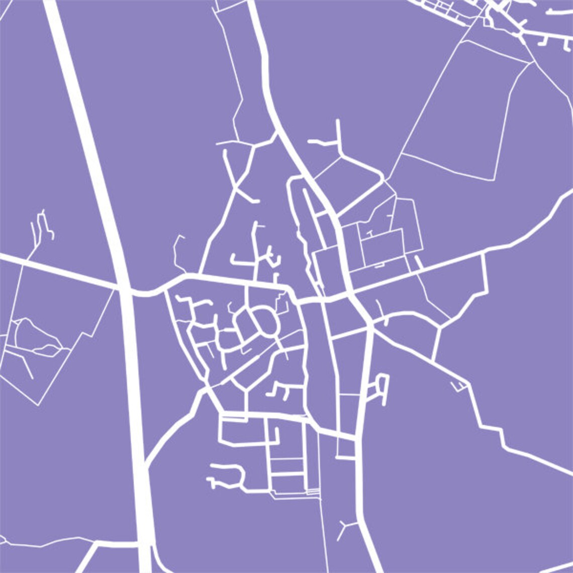 Knebworth Hertfordshire Map Print UK Wall Art England Etsy UK