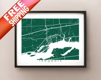 Iroquois, South Dundas, Ontario Map Print