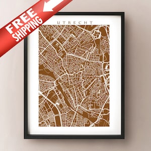 Utrecht, Netherlands City Map Art Poster Print - Choisissez votre couleur
