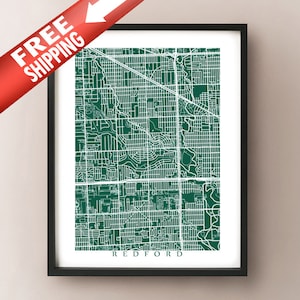 Redford, MI Mapa - Cartel de Michigan