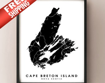 Cape Breton Island, NS - City Limits Map Print