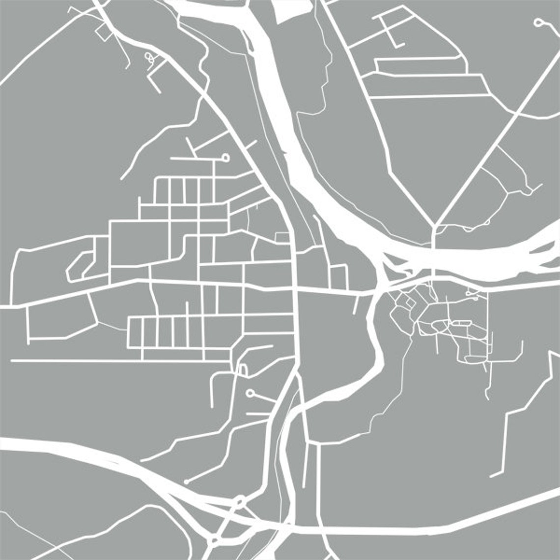 Lennoxville Sherbrooke Quebec Map Print Etsy