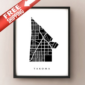 Takoma, DC Carte - Washington DC Neighborhood Art Print