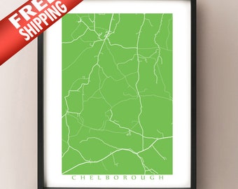 Chelborough, Dorset Karte Print - Uk Wandkunst - England Poster