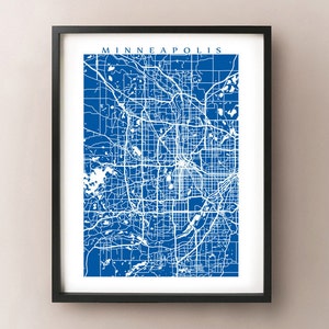Minneapolis Zona Mapa Imprimir - Minnesota Poster - Ciudades Gemelas