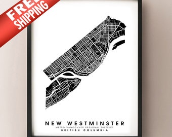 New Westminster, BC - Stadtplan Drucken