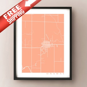 Onaway, MI Map - Michigan Poster