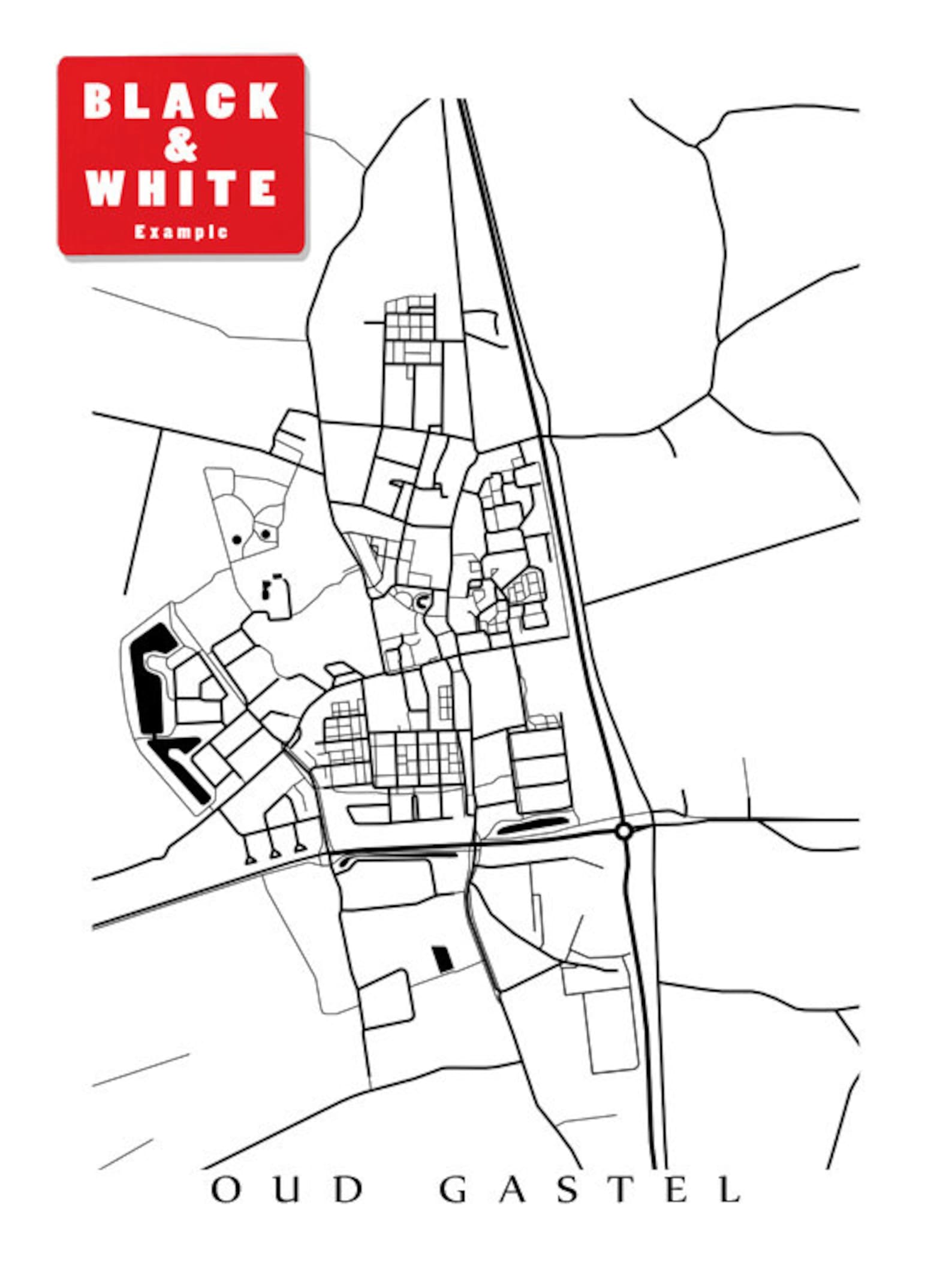 Oud Gastel Map Print Netherlands Poster Etsy