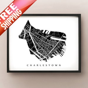 Charlestown, Boston Neighborhood Map Print - Boston, Massachusetts