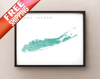 Long Island, NY Map Print - New York