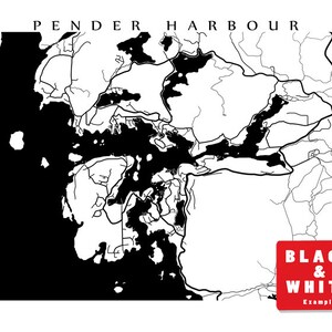 Pender Harbour, Sunshine Coast, BC Map Poster Print British Columbia, Canada image 4