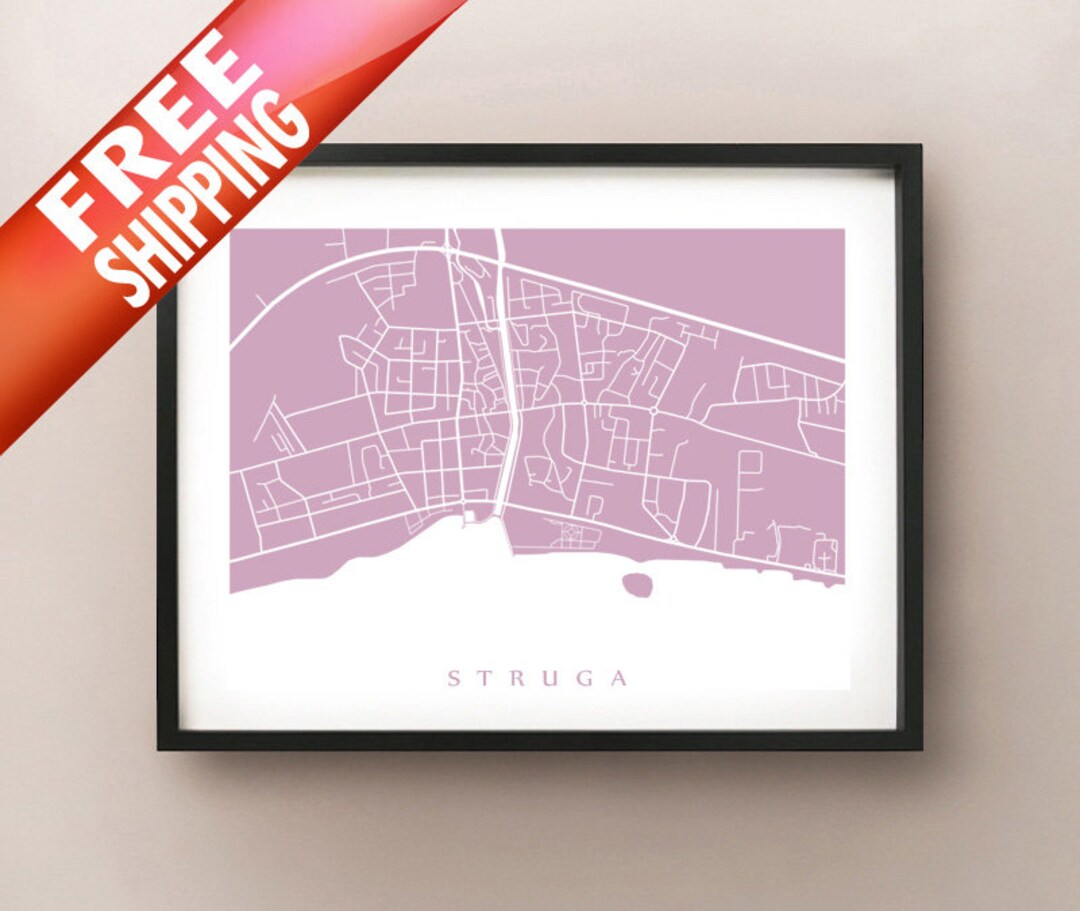 Struga Map - Macedonia Poster Print - Струга - Etsy