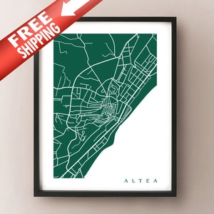 Altea Karte - Alicante, Spanien Kunstdruck
