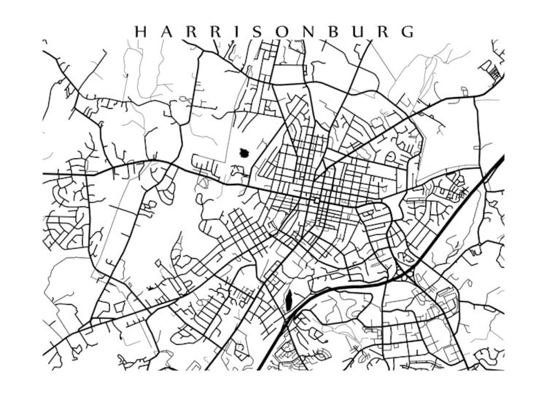 Harrisonburg Virginia Map Print: City Art Poster - Etsy
