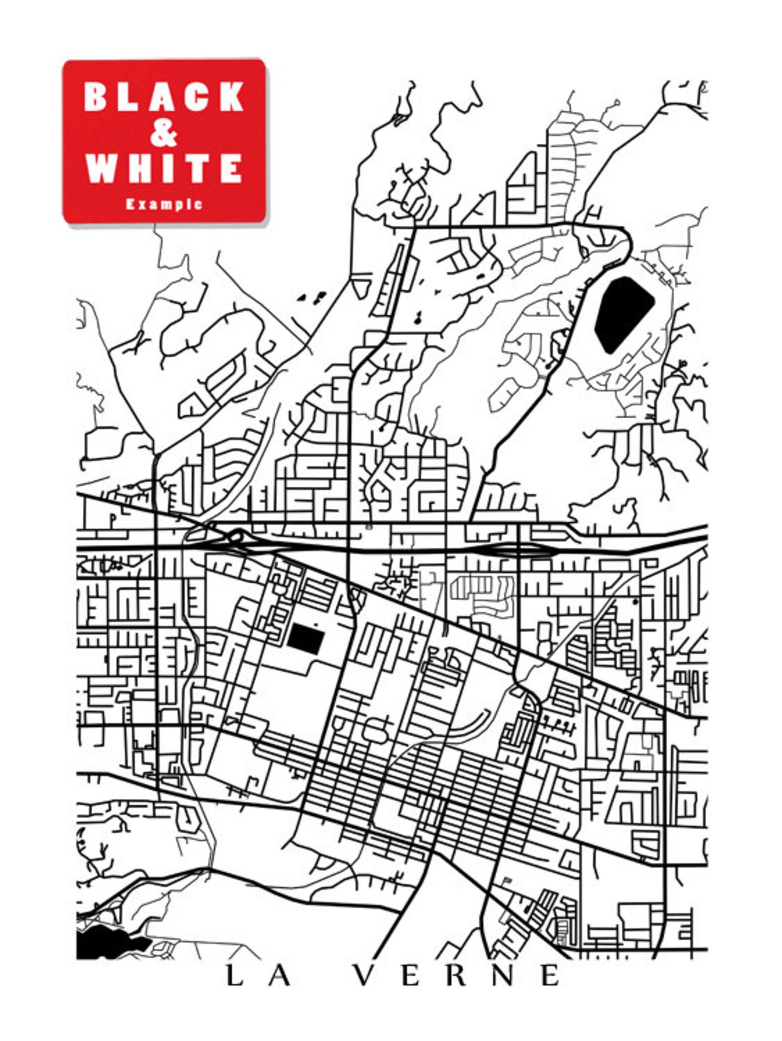 La Verne Map California Poster Print Etsy Canada