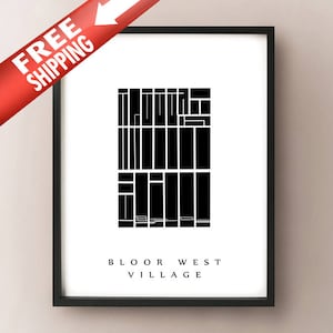 Bloor West Village Map - Toronto Neighbourhood Art Print