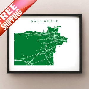 Dalhousie Mapa - Nuevo cartel de arte de Brunswick
