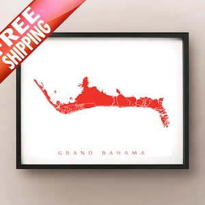 Grand Bahama Insel Karte Druck
