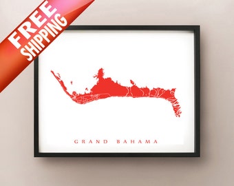 Gran Bahama Island Mapa Imprimir