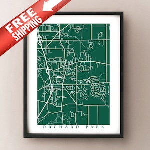 Orchard Park, NY Carte Print - Erie County, New York
