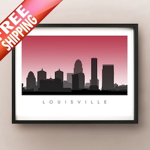 Arte del horizonte de la ciudad de Louisville - Kentucky Cityscape Cartel Impresión