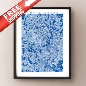 Addis Ababa, Ethiopia Map Print