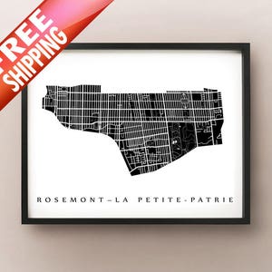Carte de Rosemont-La Petite-Patrie - Impression d'art de quartier de Montréal