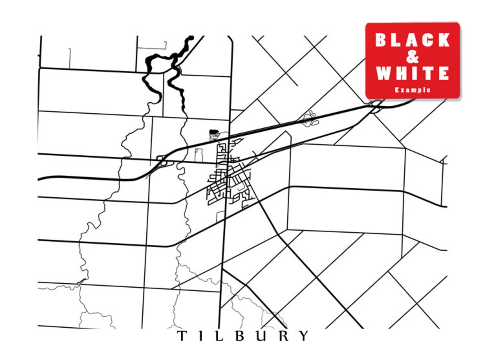 Tilbury Chathamkent Ontario Map Print Etsy