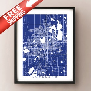 Loveland, CO-Karte Druck - Colorado Poster