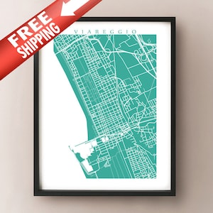 Viareggio Map Print Free Shipping image 1