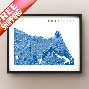 Impresión de mapa de Forteleza - Cartel de Brasil