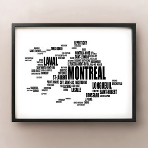 Carte typographique de Montréal, Impression d’art textuel au Québec