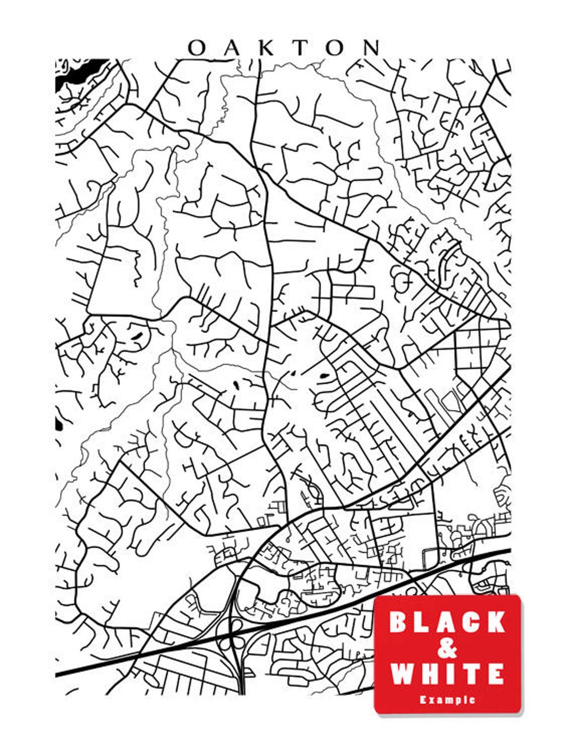 Oakton VA Map Print Virginia Poster Etsy