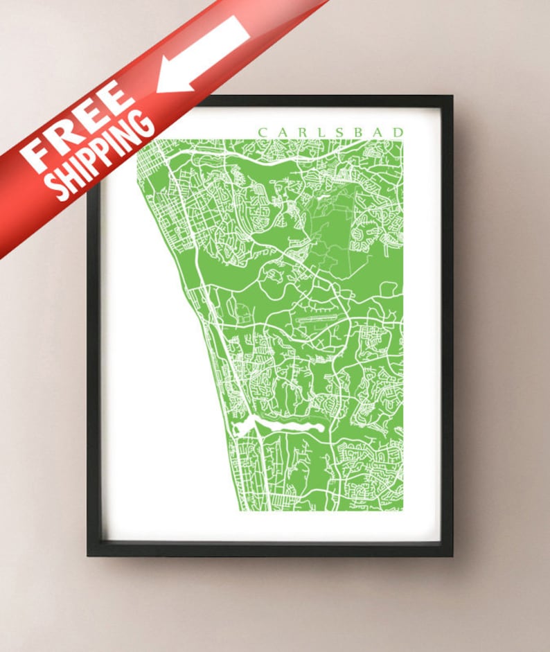 Carlsbad Map Print California Art Poster Etsy