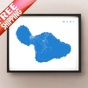Maui Map Print - Hawaii Art Poster
