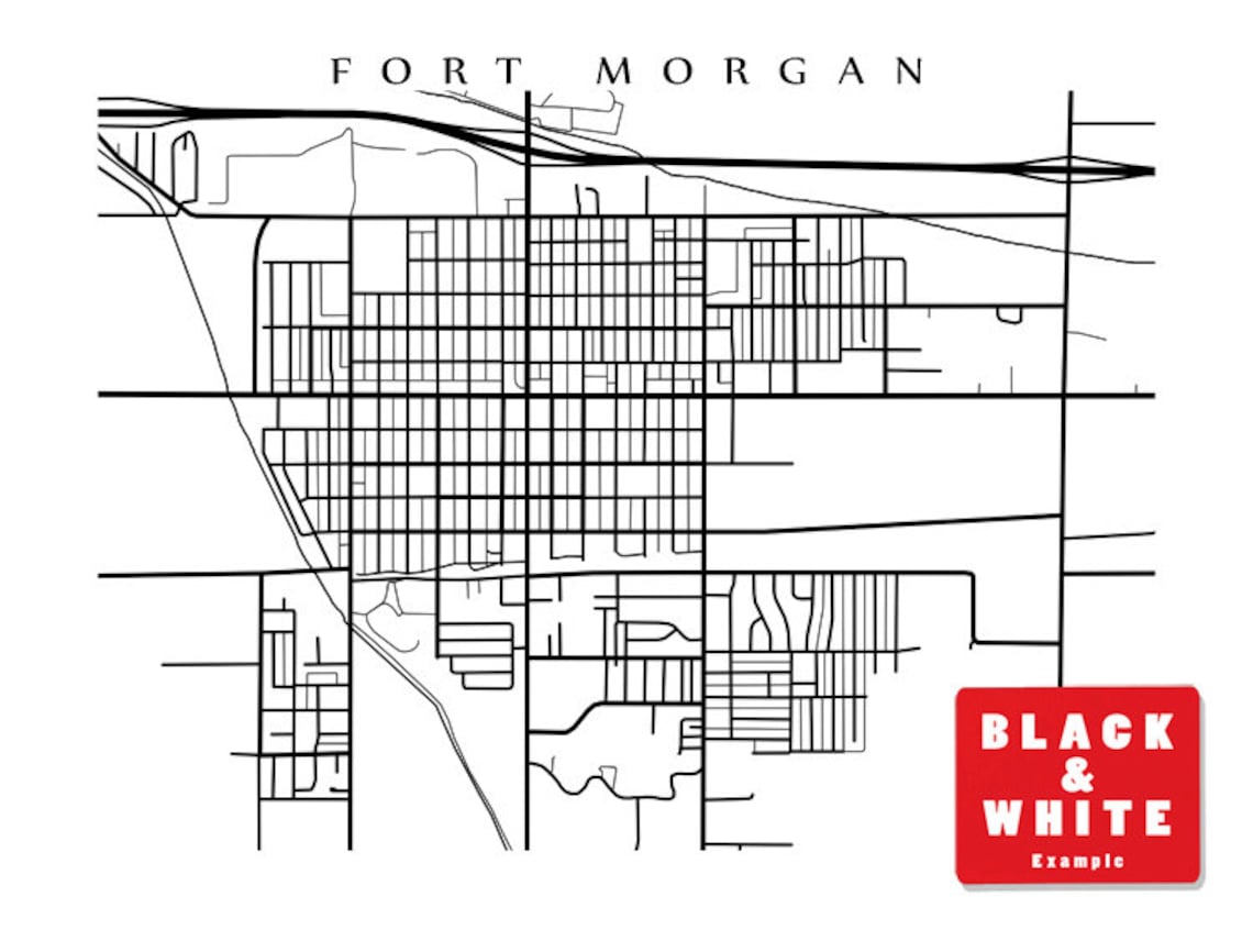Fort Map Print Colorado Poster Etsy