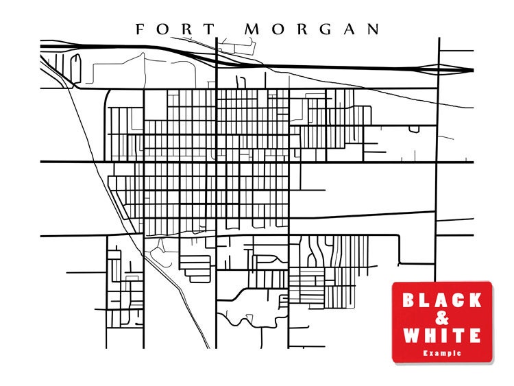 Fort Map Print Colorado Poster Etsy