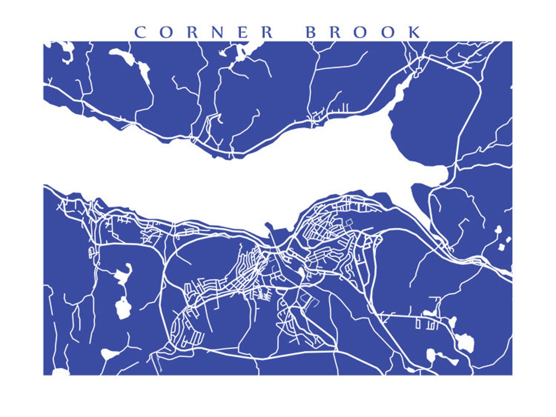 Corner Brook Map Newfoundland Poster Etsy UK