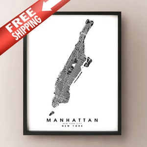 Manhattan, NY - Condado de Nueva York - Mapa de límites de la ciudad